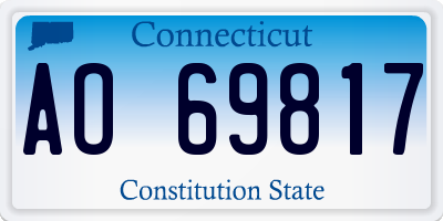 CT license plate AO69817