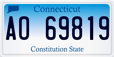 CT license plate AO69819