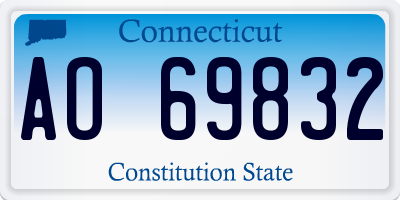 CT license plate AO69832