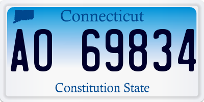 CT license plate AO69834