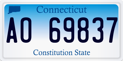 CT license plate AO69837