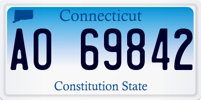 CT license plate AO69842
