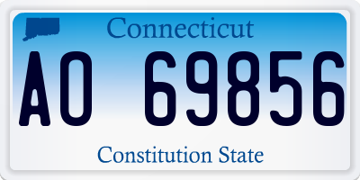 CT license plate AO69856