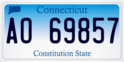 CT license plate AO69857