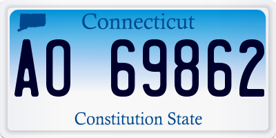 CT license plate AO69862