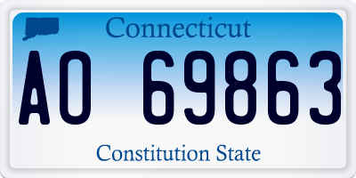 CT license plate AO69863