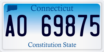 CT license plate AO69875