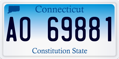 CT license plate AO69881