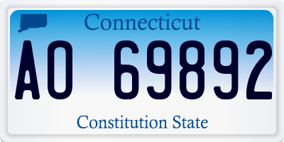 CT license plate AO69892