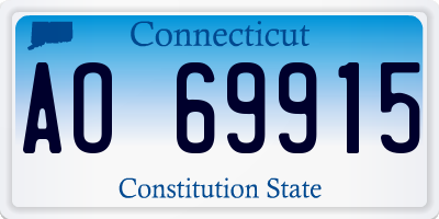 CT license plate AO69915