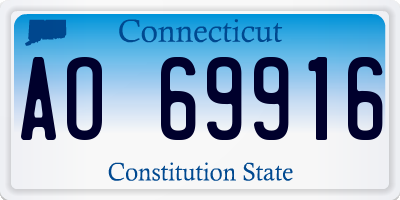 CT license plate AO69916