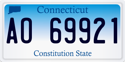 CT license plate AO69921