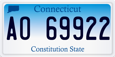 CT license plate AO69922