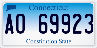 CT license plate AO69923