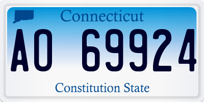 CT license plate AO69924