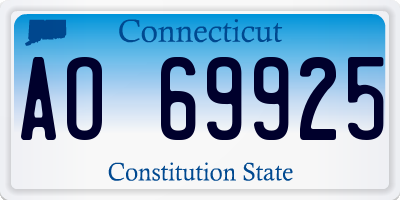 CT license plate AO69925
