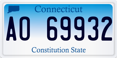 CT license plate AO69932