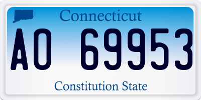 CT license plate AO69953