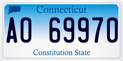 CT license plate AO69970