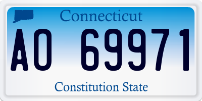 CT license plate AO69971
