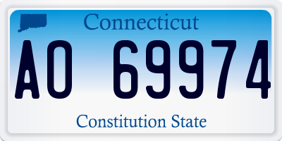 CT license plate AO69974