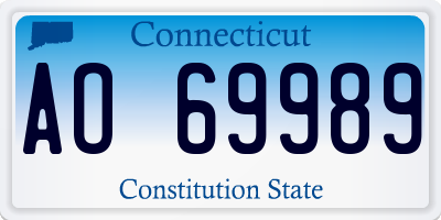 CT license plate AO69989