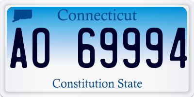 CT license plate AO69994