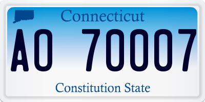 CT license plate AO70007