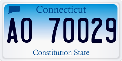 CT license plate AO70029
