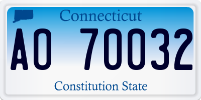 CT license plate AO70032