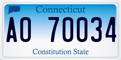 CT license plate AO70034
