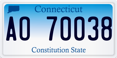 CT license plate AO70038