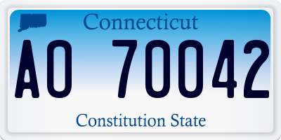 CT license plate AO70042