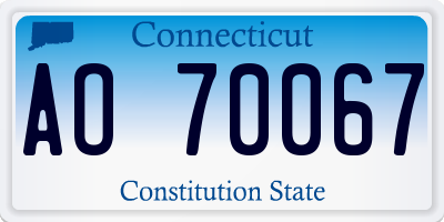 CT license plate AO70067