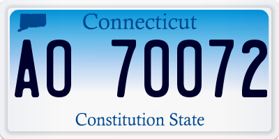 CT license plate AO70072