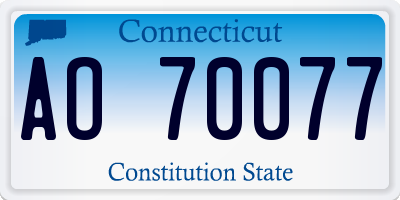 CT license plate AO70077