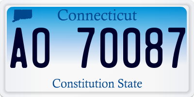 CT license plate AO70087