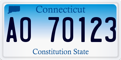 CT license plate AO70123