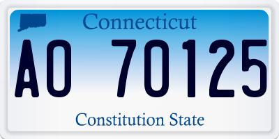 CT license plate AO70125