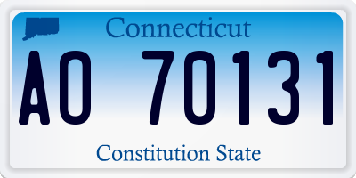 CT license plate AO70131