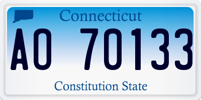 CT license plate AO70133