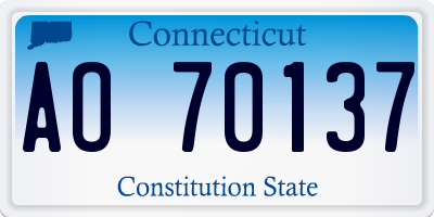 CT license plate AO70137