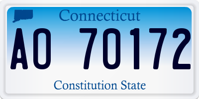 CT license plate AO70172