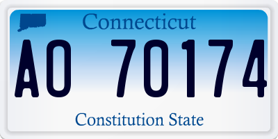 CT license plate AO70174