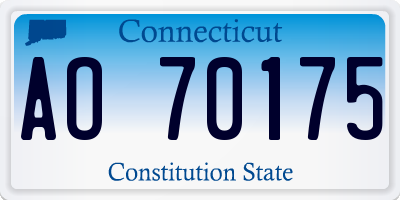 CT license plate AO70175
