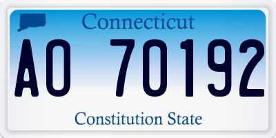 CT license plate AO70192