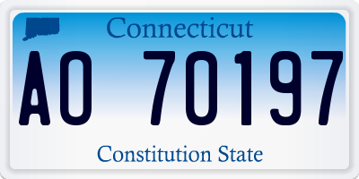 CT license plate AO70197