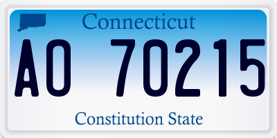 CT license plate AO70215