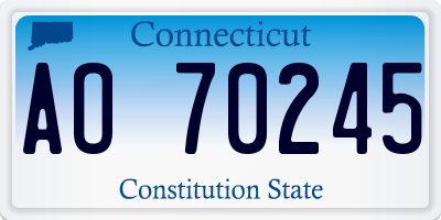 CT license plate AO70245