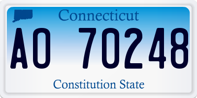 CT license plate AO70248